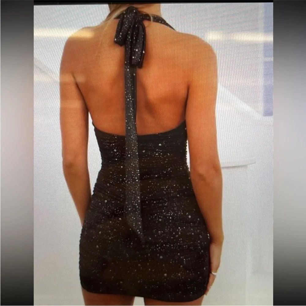 Lucy in the sky Black dress w/ silver sparkles - Picture 2 of 10
